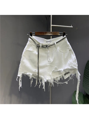 VILZSTUDIOS Vintage White Denim A-Line Skirt