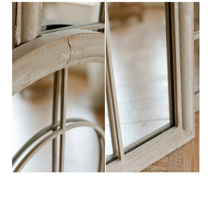 VILZSTUDIOS Huohan retro fake window decoration French wall-mounted mirror floor-to-ceiling fitting entrance living room fireplace mirror B