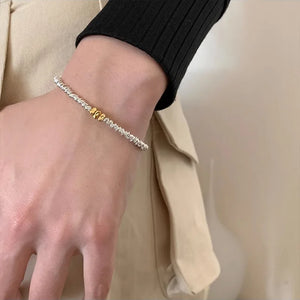 VILZSTUDIOS Geometric Beads Adjustable Gold Color Bracelet