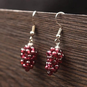 VILZSTUDIOS Garnet Natural Stone Dangle Meditation Earring