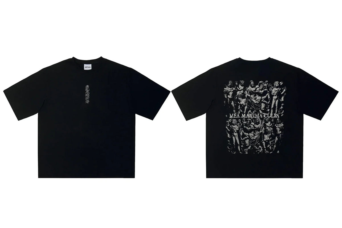 VILZSTUDIOS Oversized Graphic Print Cotton Goth T-shirt