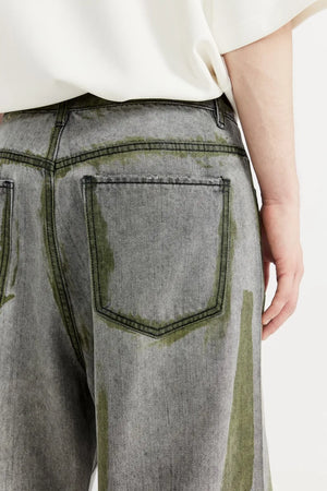 VILZSTUDIOS Hand-Painted Wide Leg Denim Jeans