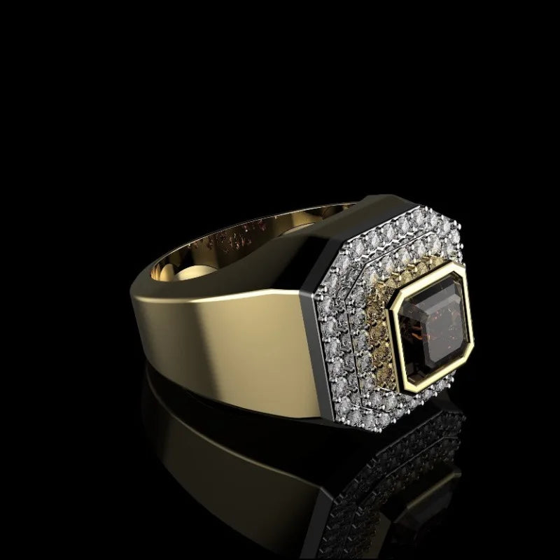 VILZSTUDIOS Luxury Gold Silver White Stones Ring
