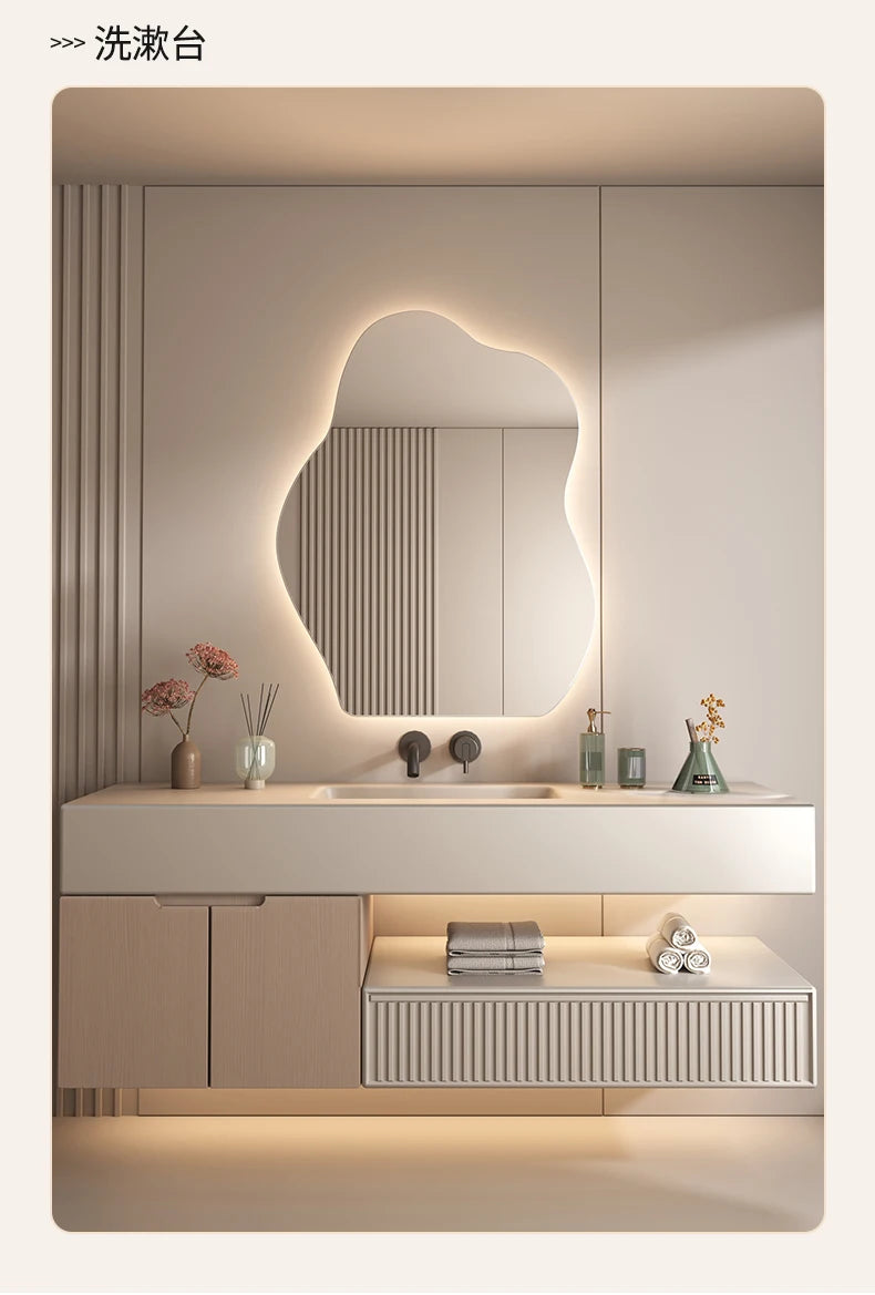VILZSTUDIOS Wavy Wall Mirror Living Room Decoration Modern Art Vanity Aesthetic Large Size Mirror Fashion Espelhos Lounge Suite Furniture