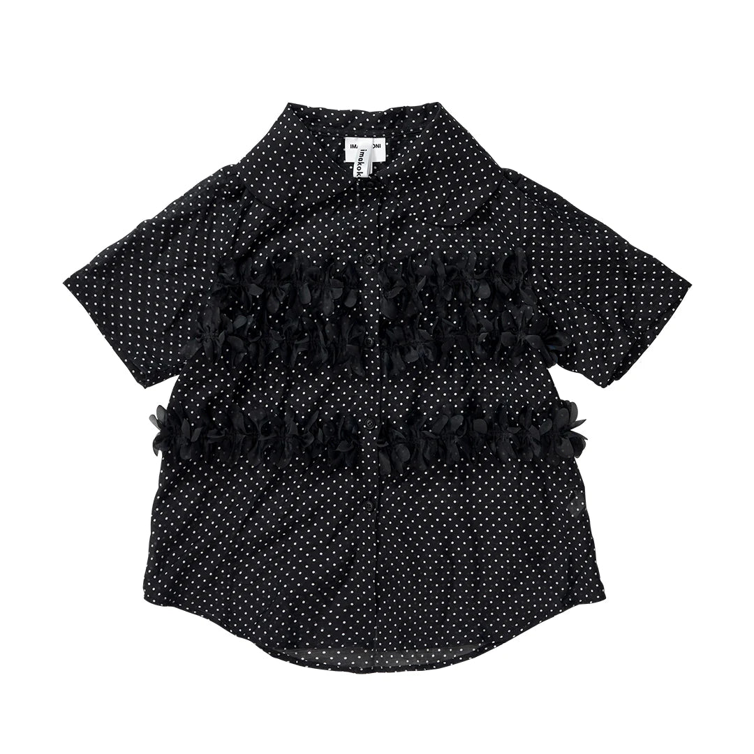 VILZSTUDIOS Black Polka Dot Lapel Shirt