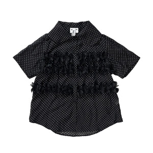 VILZSTUDIOS Black Polka Dot Lapel Shirt