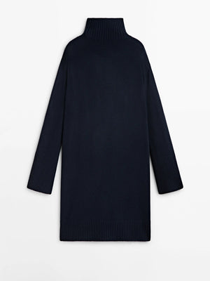 VILZSTUDIOS Classic Knitted Turtleneck Mini Dress