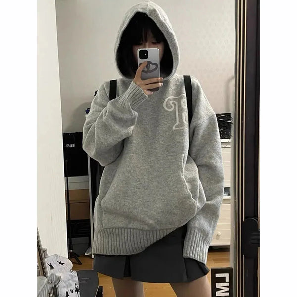 Cozy Oversized Knit Hoodie