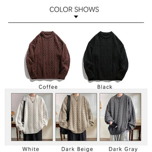 VILZSTUDIOS Classic Grey O-Neck Knitted Sweater