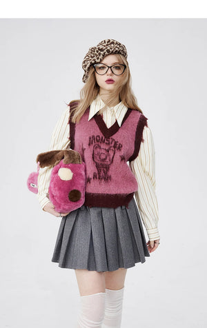 VILZSTUDIOS Jacquard Sweater Preppy Style Shirt