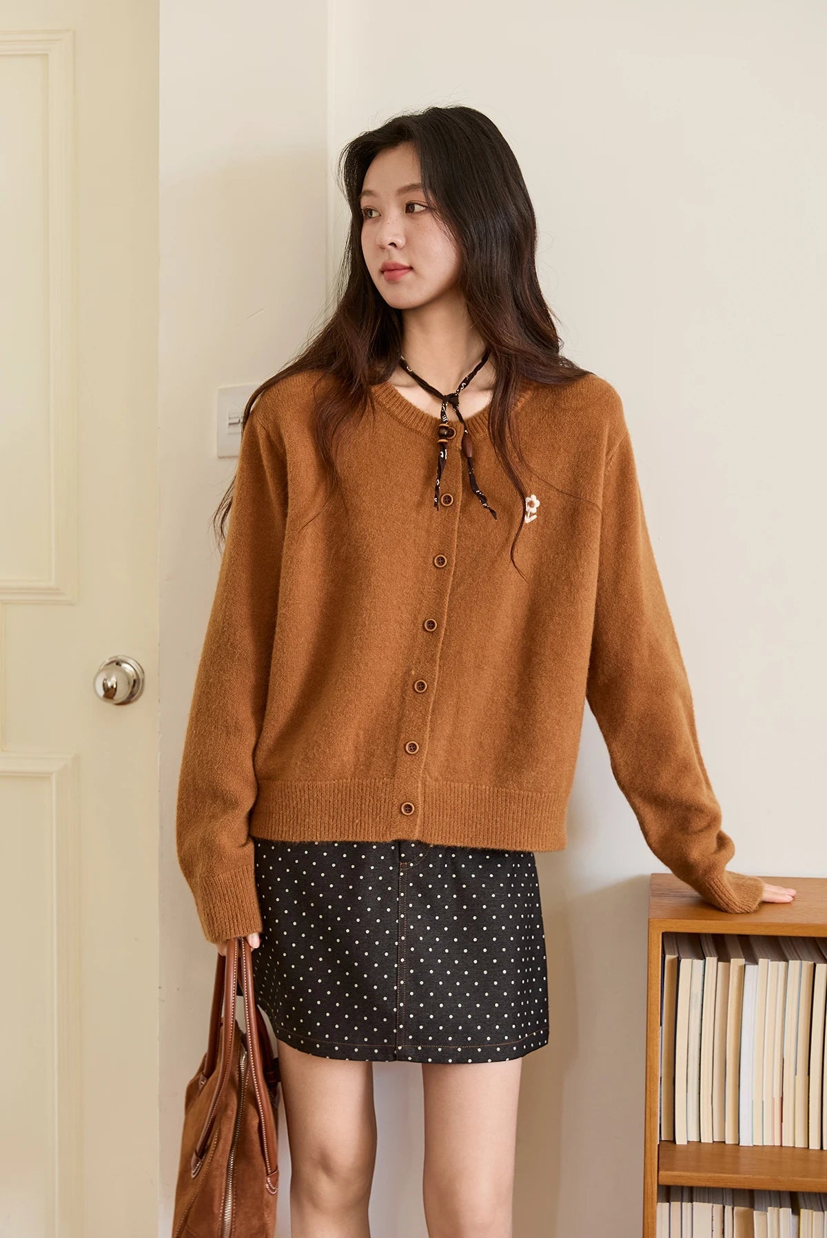 VILZSTUDIOS Vintage Flower Embroidered Knitted Cardigan