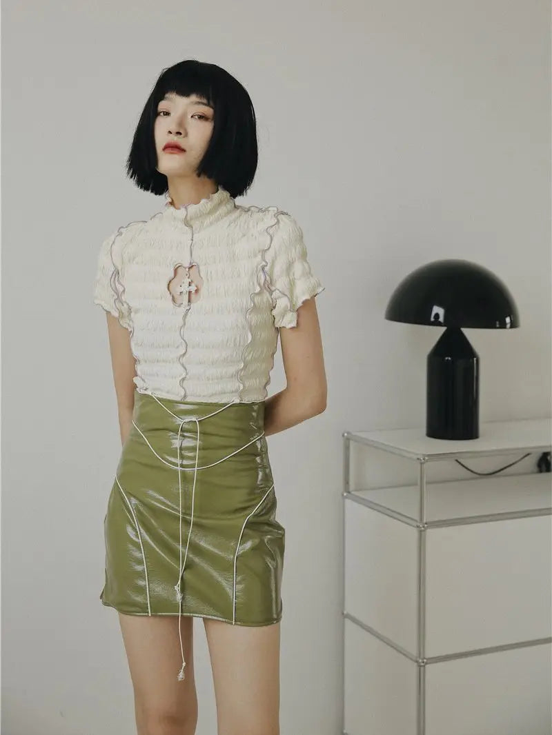 VILZSTUDIOS Ruffled Turtleneck Blouse