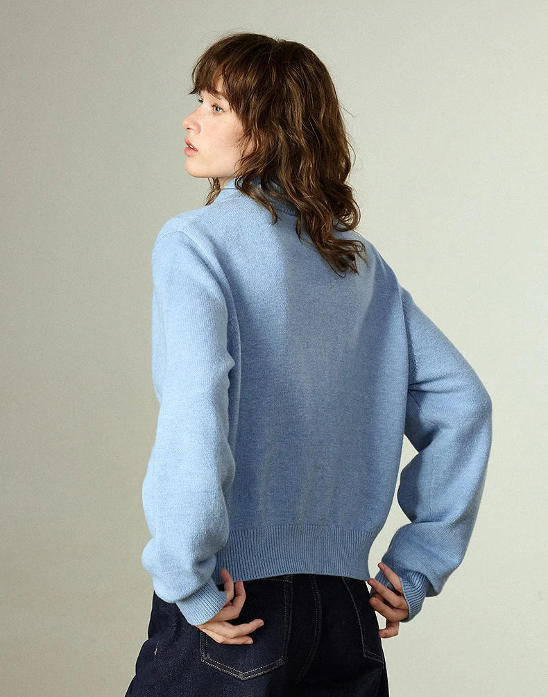 VILZSTUDIOS Flower Embroidered Zipped Cardigan