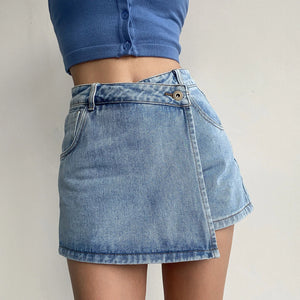 VILZSTUDIOS Vintage High Waisted A-Line Denim Skirts