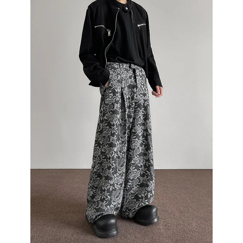 VILZSTUDIOS Floral Baggy Gothic Pattern Pants
