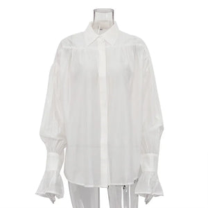 VILZSTUDIOS Versatile Fashionable Collared Flare Blouse