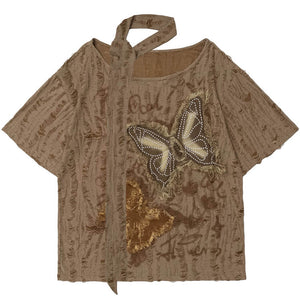 VILZSTUDIOS Y2K butterfly patch tee from VILZSTUDIOS