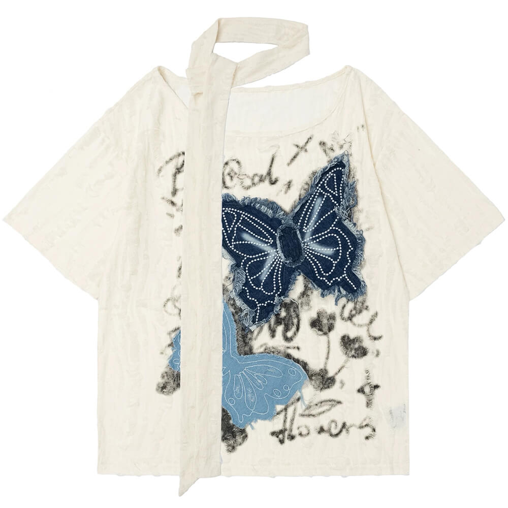 VILZSTUDIOS Y2K butterfly patch tee from VILZSTUDIOS