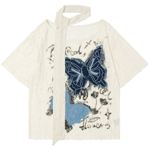 VILZSTUDIOS Y2K butterfly patch tee from VILZSTUDIOS