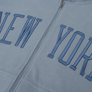 VILZSTUDIOS 90s aesthetic zip-up hoodie with embroidery