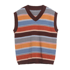 VILZSTUDIOS Striped knit vest from VILZSTUDIOS suitable for layering