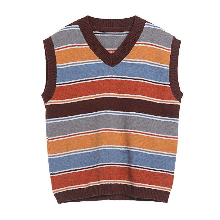 VILZSTUDIOS Striped knit vest from VILZSTUDIOS suitable for layering