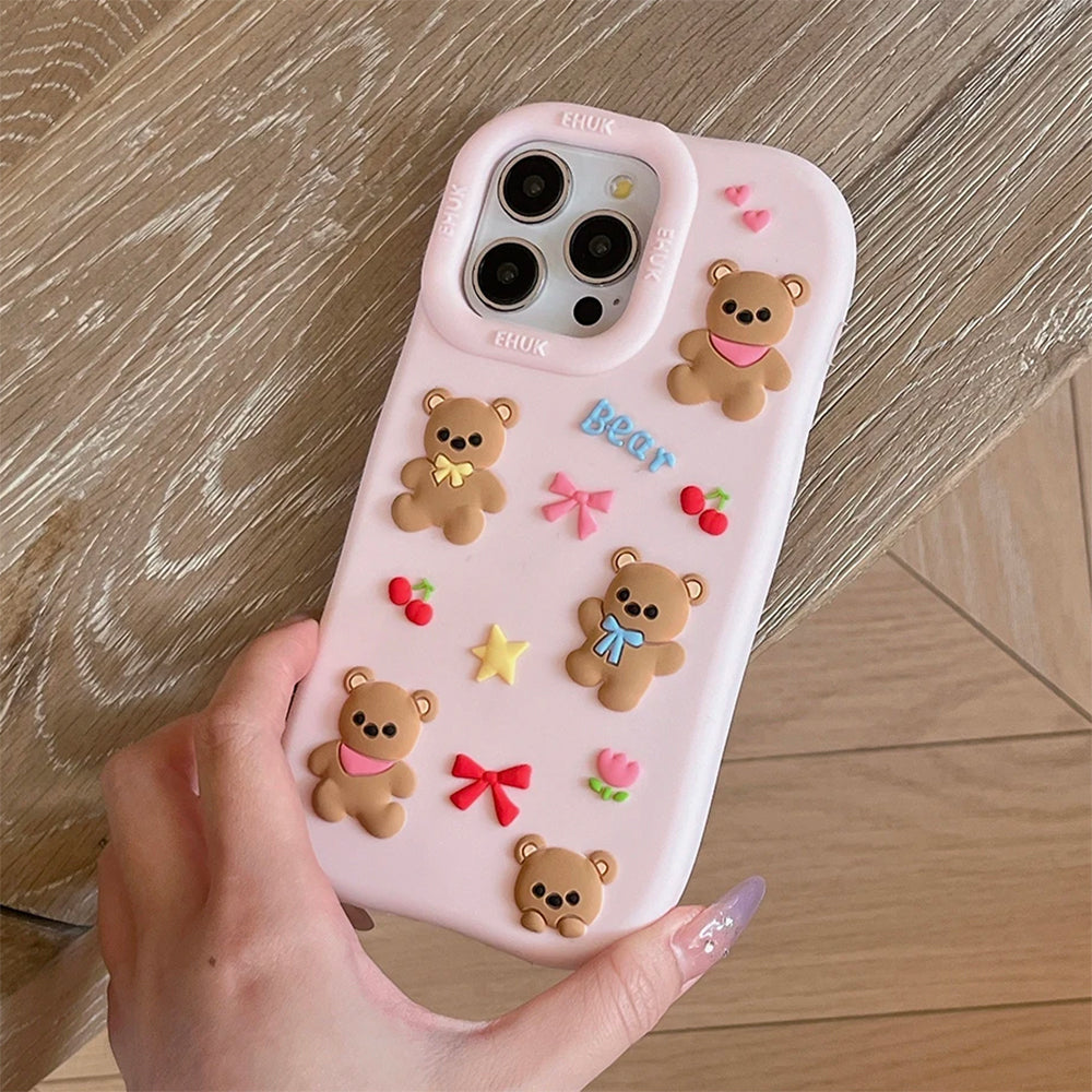 VILZSTUDIOS Cute bear and bows phone case