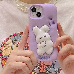VILZSTUDIOS Cute bunny plush iPhone case for stylish protection
