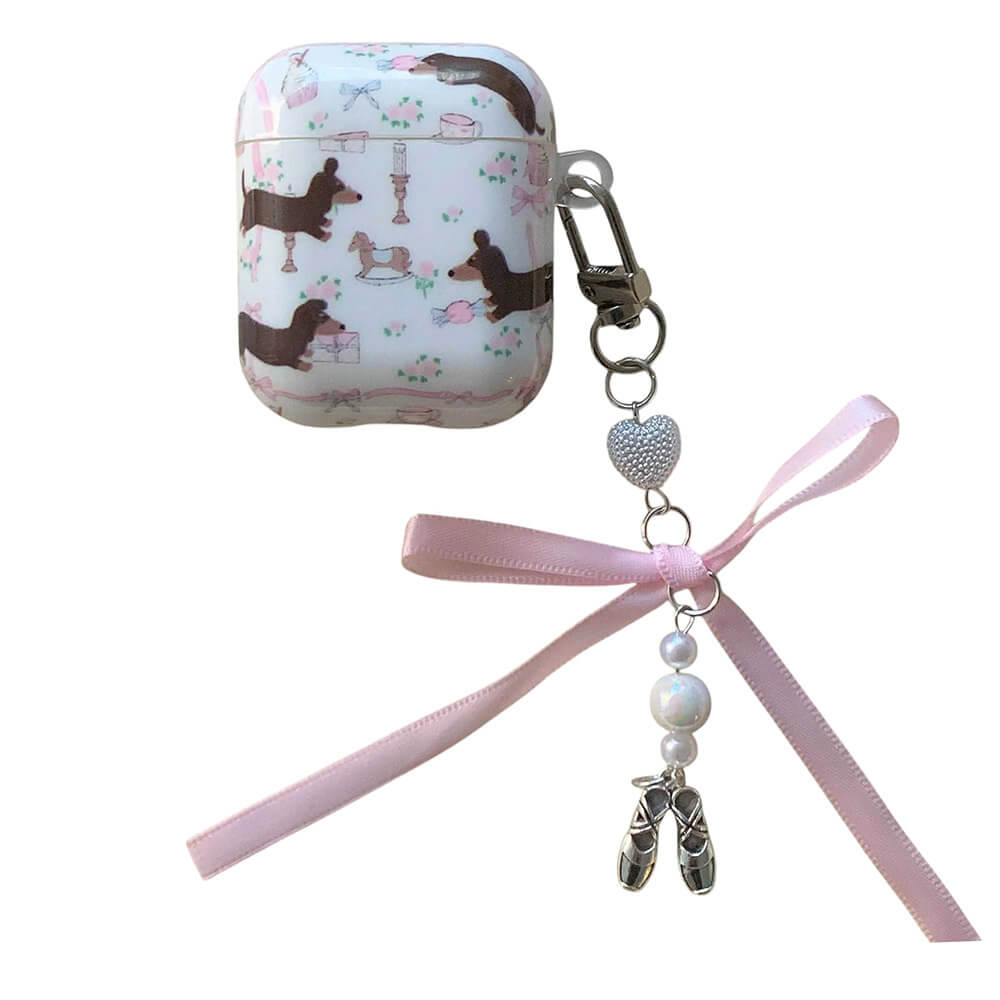 VILZSTUDIOS Charming AirPods case with dachshund design and bow