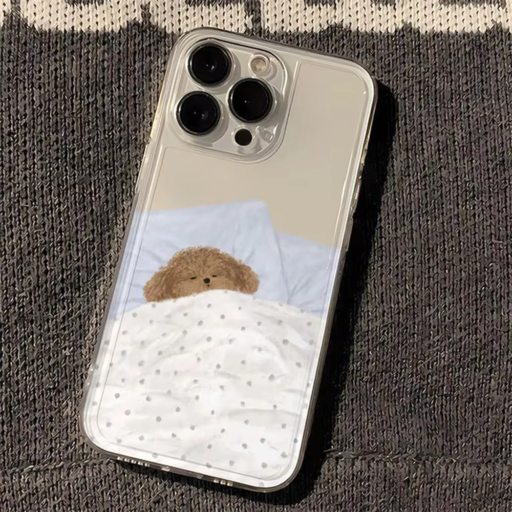 VILZSTUDIOS Cute phone case featuring a sleeping puppy design