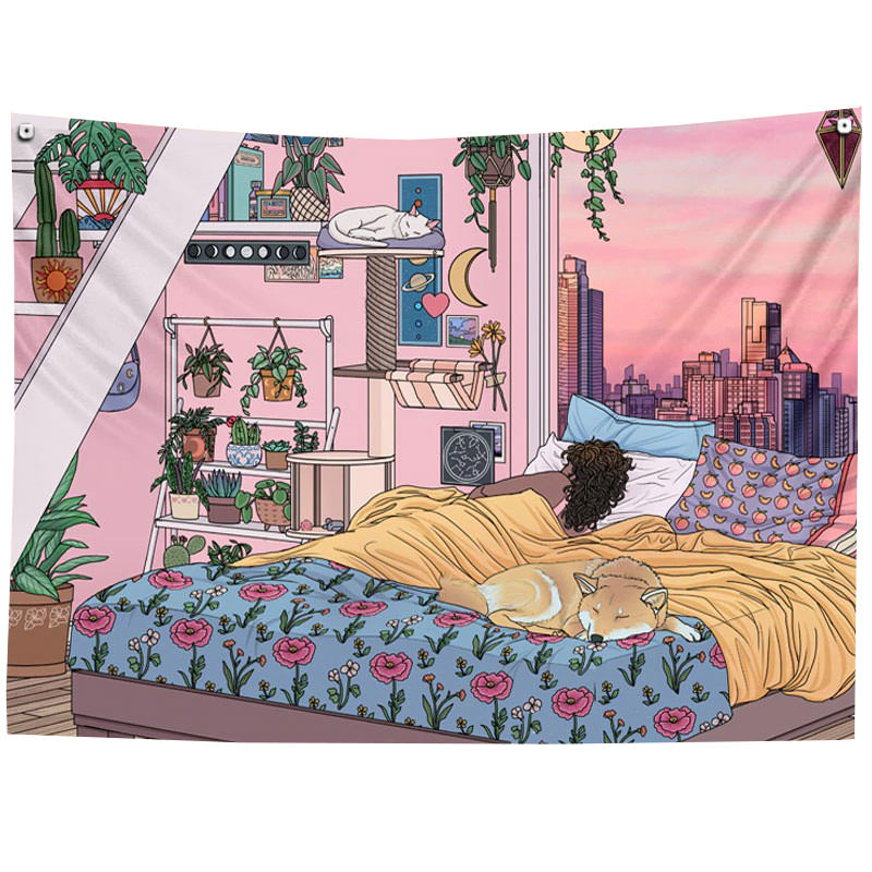 VILZSTUDIOS Aesthetic anime wall tapestry for home decor