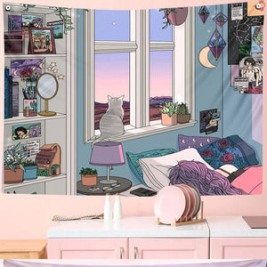 VILZSTUDIOS Aesthetic anime wall tapestry for home decor