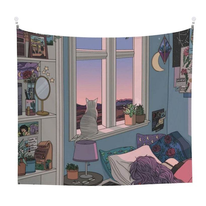 VILZSTUDIOS Aesthetic anime wall tapestry for home decor