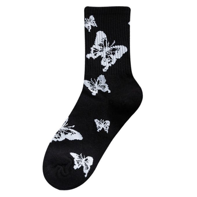 VILZSTUDIOS Stylish aesthetic socks featuring a butterfly design