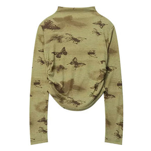 VILZSTUDIOS Stylish long sleeve top with butterfly design