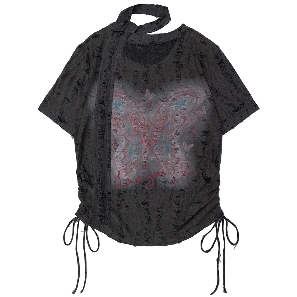 VILZSTUDIOS Aesthetic oversized shirt with butterfly design