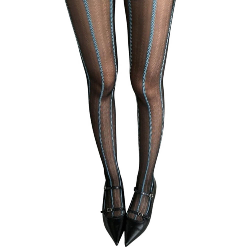 VILZSTUDIOS Stylish aesthetic tights with contrast seam