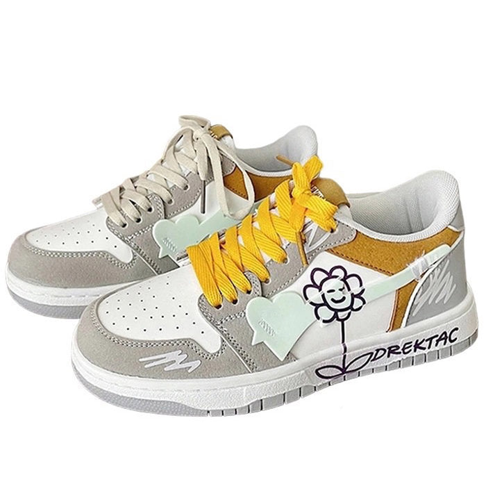 VILZSTUDIOS Stylish floral low-top sneakers for casual wear