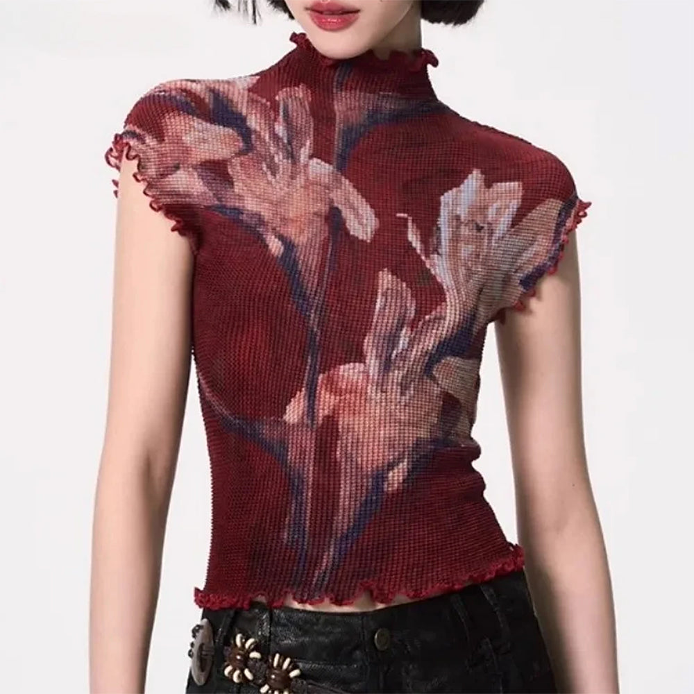 VILZSTUDIOS Aesthetic floral mesh top