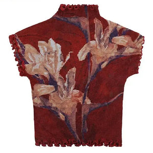 VILZSTUDIOS Aesthetic floral mesh top