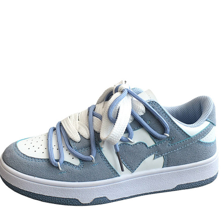 VILZSTUDIOS Aesthetic heart blue vegan leather sneakers