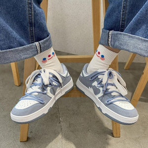 VILZSTUDIOS Aesthetic heart blue vegan leather sneakers