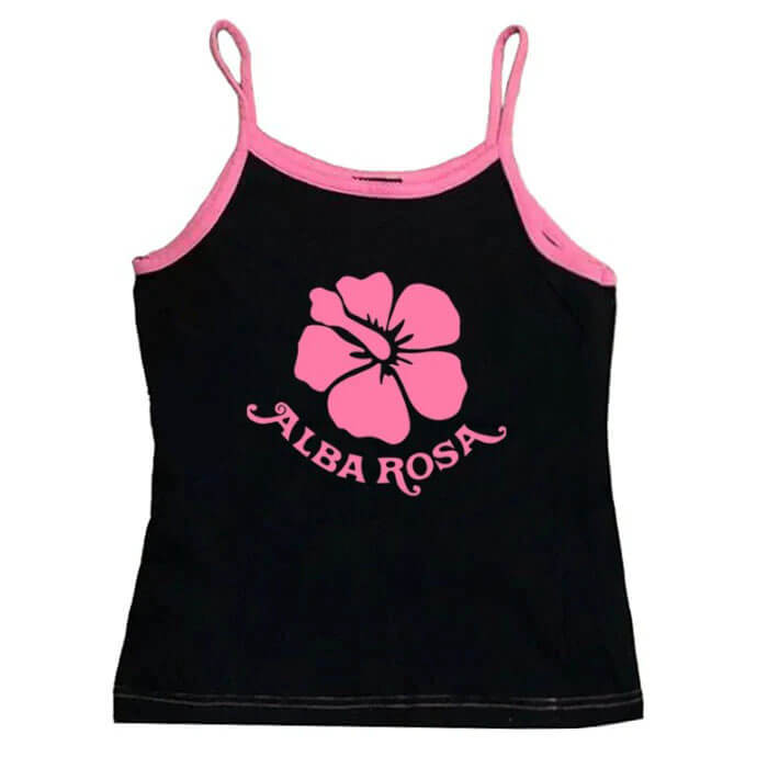 VILZSTUDIOS Y2K aesthetic tank top featuring hibiscus graphic