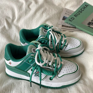 VILZSTUDIOS Aesthetic sneakers with Hieroglyph embroidery design