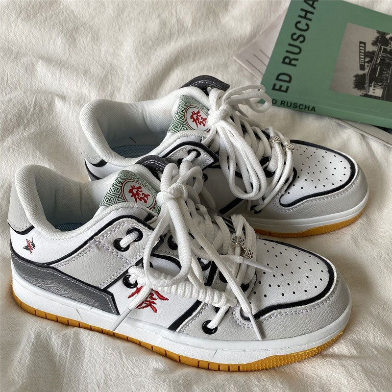 VILZSTUDIOS Aesthetic sneakers with Hieroglyph embroidery design