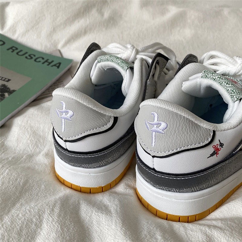 VILZSTUDIOS Aesthetic sneakers with Hieroglyph embroidery design