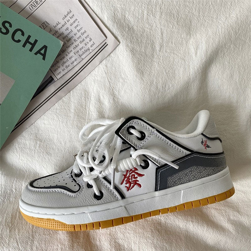 VILZSTUDIOS Aesthetic sneakers with Hieroglyph embroidery design