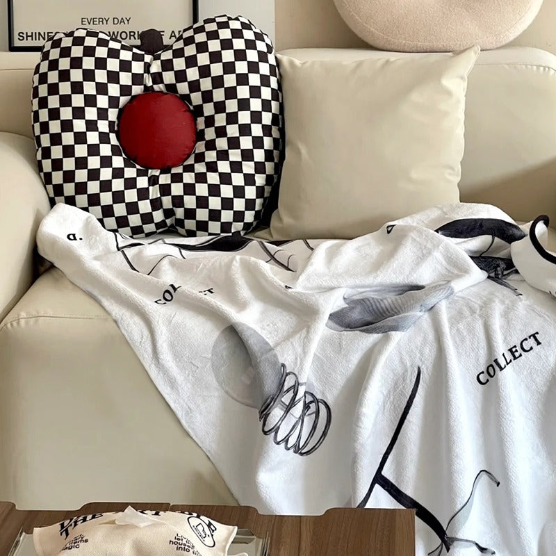 VILZSTUDIOS Aesthetic print throw blanket showcasing vintage design