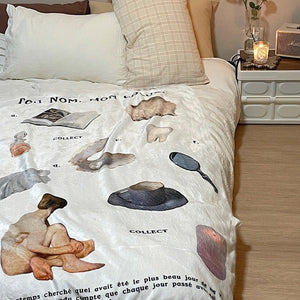 VILZSTUDIOS Aesthetic print throw blanket showcasing vintage design