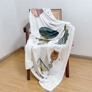 VILZSTUDIOS Aesthetic print throw blanket showcasing vintage design
